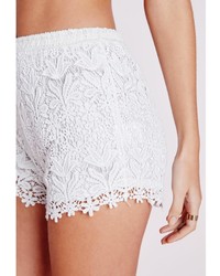 Missguided Crochet Lace Hotpants White