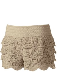 Rewind Crochet Lace Shortie Shorts Juniors