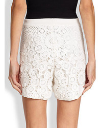 Tess Giberson Cotton Floral Crochet Shorts