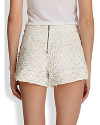 Alice + Olivia Zip Back Floral Crocheted Shorts