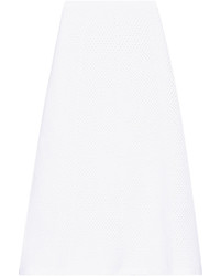 Victoria Beckham Elite Crocheted Midi Skirt White