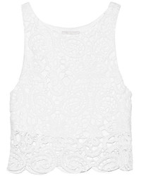 Miguelina Rosi Cropped Crocheted Cotton Top