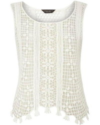 Dorothy Perkins White Knitted Crochet Vest