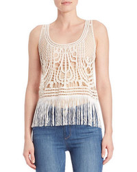California Moonrise Fringed Crocheted Lace Tank Top