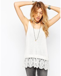 Asos Collection Sweater Vest With Lace Hem