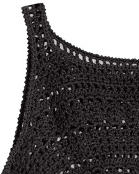 H&M Crocheted Tank Top Black Ladies