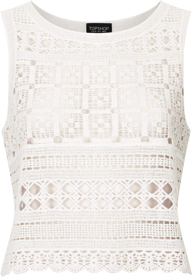 white crochet vest top