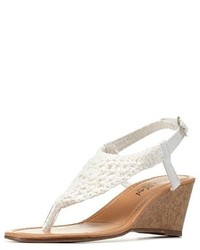 Charlotte Russe Twisted Crochet Thong Wedge Sandals
