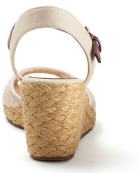 Chaps Damara Slingback Crochet Espadrille Wedge Sandals