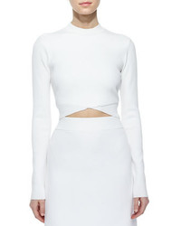 A.L.C. Ford Crossover Cropped Sweater White
