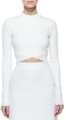 white cropped sweater