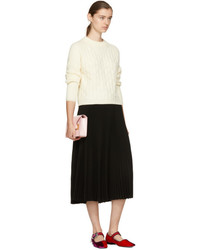 Carven Ivory Cropped Wool Sweater