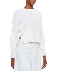 Alexander Wang T By Chunky Knit Cropped Pullover Sweater
