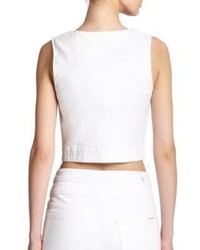 7 For All Mankind Cotton Zip Cropped Top