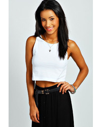 Boohoo Amy Stretch Muscle Back Crop Top