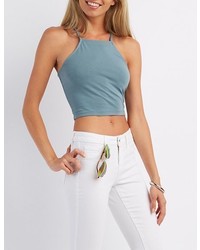 Charlotte Russe Caged Back Cropped Tank