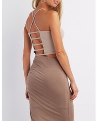 Charlotte Russe Caged Back Cropped Tank