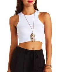 Charlotte Russe Fitted Racer Front Crop Top
