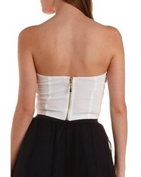 Charlotte Russe Plunging Sweetheart Bustier Crop Top