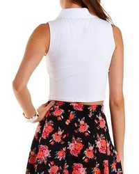 Charlotte Russe Sleeveless Cropped Polo Shirt