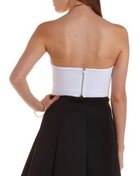 Charlotte Russe Strapless Double Sweetheart Crop Top