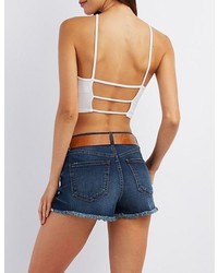 Charlotte Russe Strappy Ribbed Crop Top