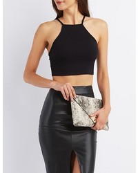 Charlotte Russe Strappy Ribbed Crop Top