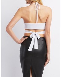 Charlotte Russe Wrapped Halter Crop Top