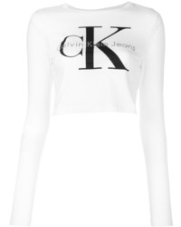 CK Calvin Klein Ck Jeans Cropped Long Sleeved Branded Top