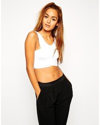 Asos Collection Cropped Top With Wrap Front