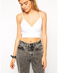 Asos Collection Strappy Crop Top With Wrap Front