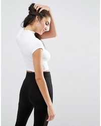 Asos Collection The Ultimate Super Crop Top With Cap Sleeves