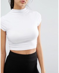 Asos Collection The Ultimate Super Crop Top With Cap Sleeves