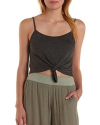Charlotte Russe Cropped Knotted Tank Top