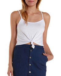 Charlotte Russe Cropped Knotted Tank Top