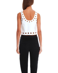 3.1 Phillip Lim Cropped Tank Wembroidered Eyelet Detail