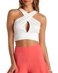 Charlotte Russe Crossover Cut Out Crop Top