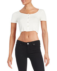 Design Lab Lord Taylor Ribbed Crop Top