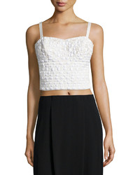 Phoebe Couture Embellished Cropped Tank Top White