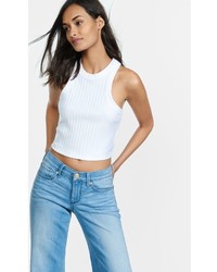 Express One Eleven High Neck Ribbed Crop Tank