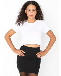 American Apparel Fine Jersey Short Sleeve Cropped T Shirt