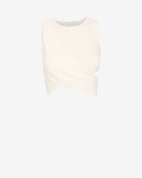 Jonathan Simkhai Crossover Knit Crop Top White