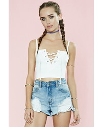 Forever 21 Lace Up Cropped Cami