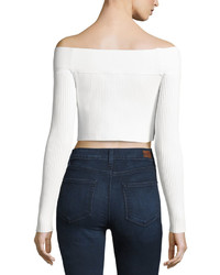 Cameo Life Is Real Off The Shoulder Crop Top White