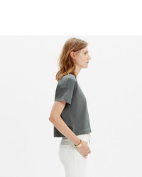 Madewell Luster Cotton V Neck Crop Tee