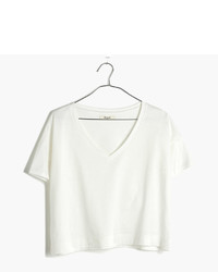 Madewell Luster Cotton V Neck Crop Tee