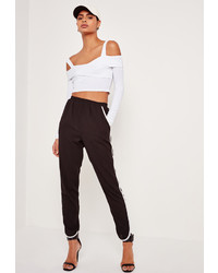 Missguided Ribbed Supported Bardot Crop Top