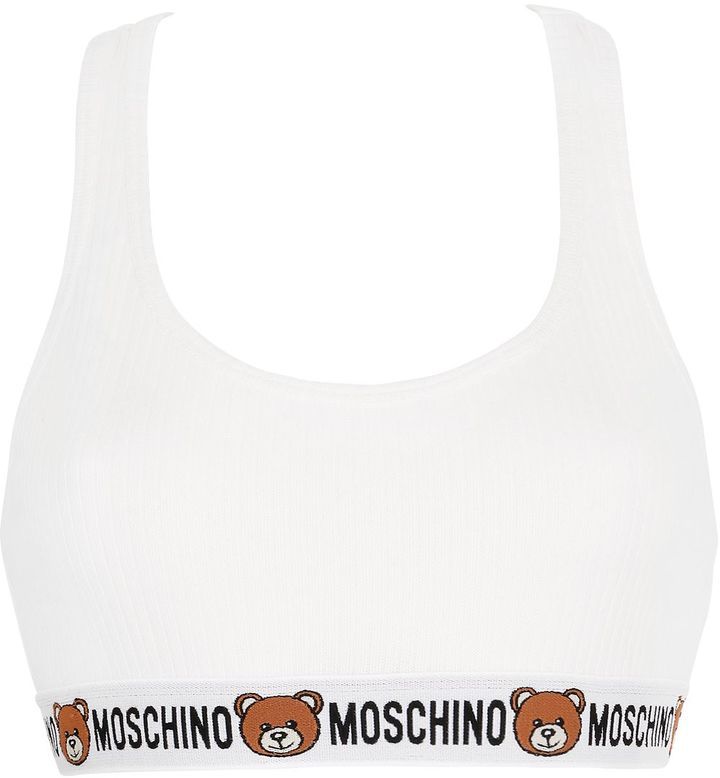 Moschino Logo-Print Teddy Bear Bra - Blue for Women