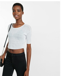 Express One Eleven Sheer Cropped Top