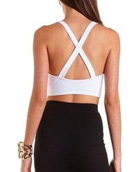 Charlotte Russe Plunging Cross Back Crop Top